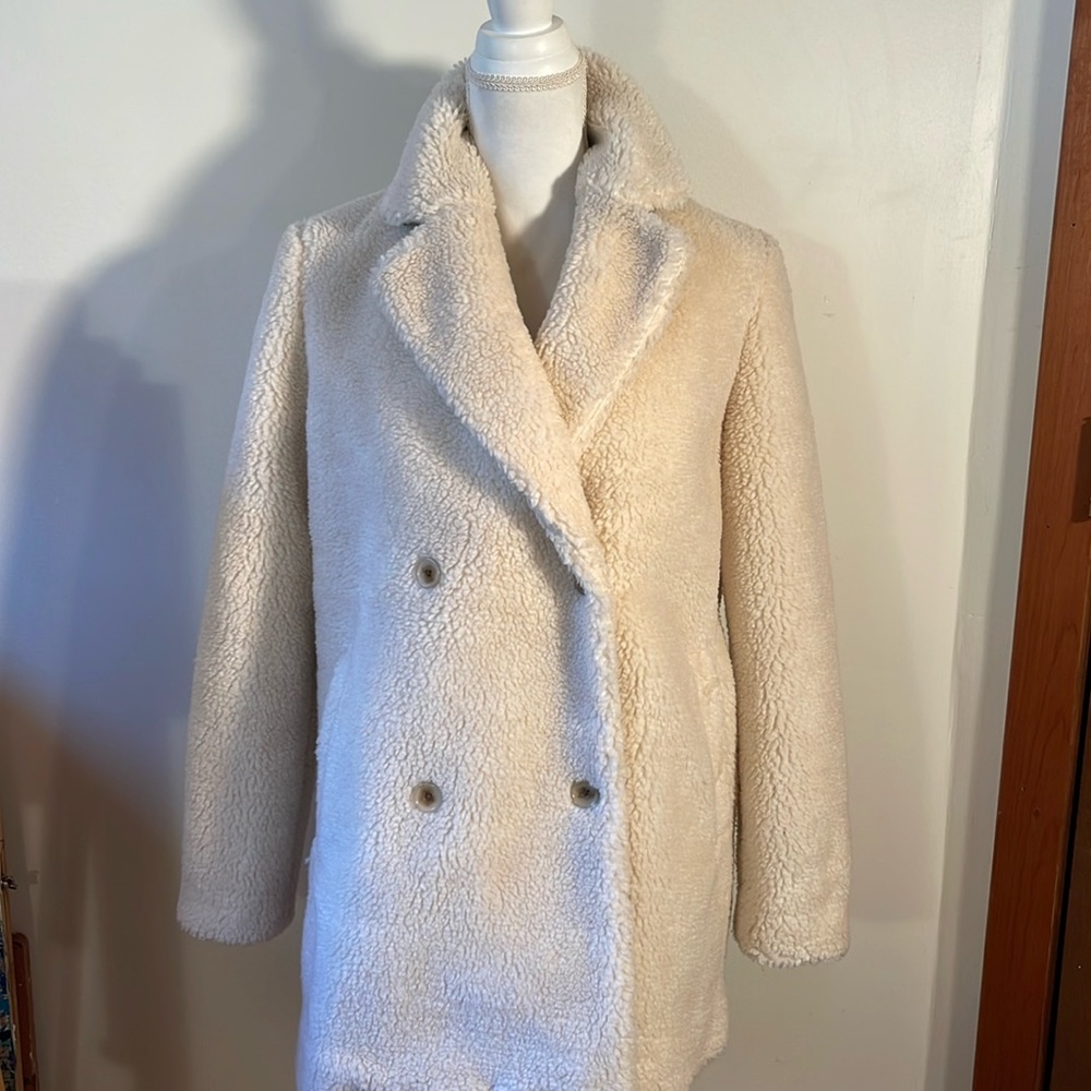 Madewell Ivory Sherpa Peacoat